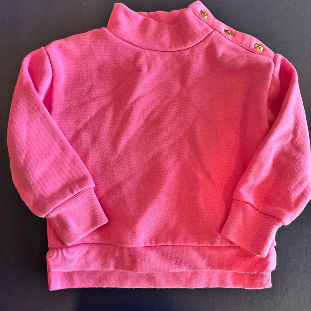 Kids Pink Sweatshirt with Button Detail